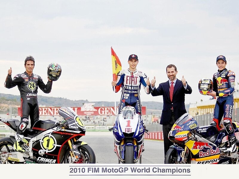 Motorcycle Racers on Podium