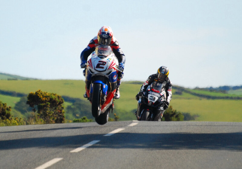 Motorcycle Racers on Road
