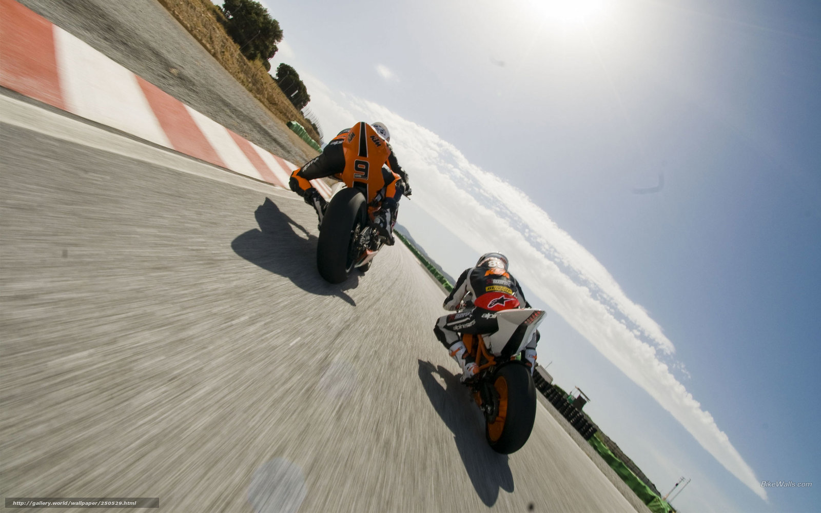 Motorcycle racers on track