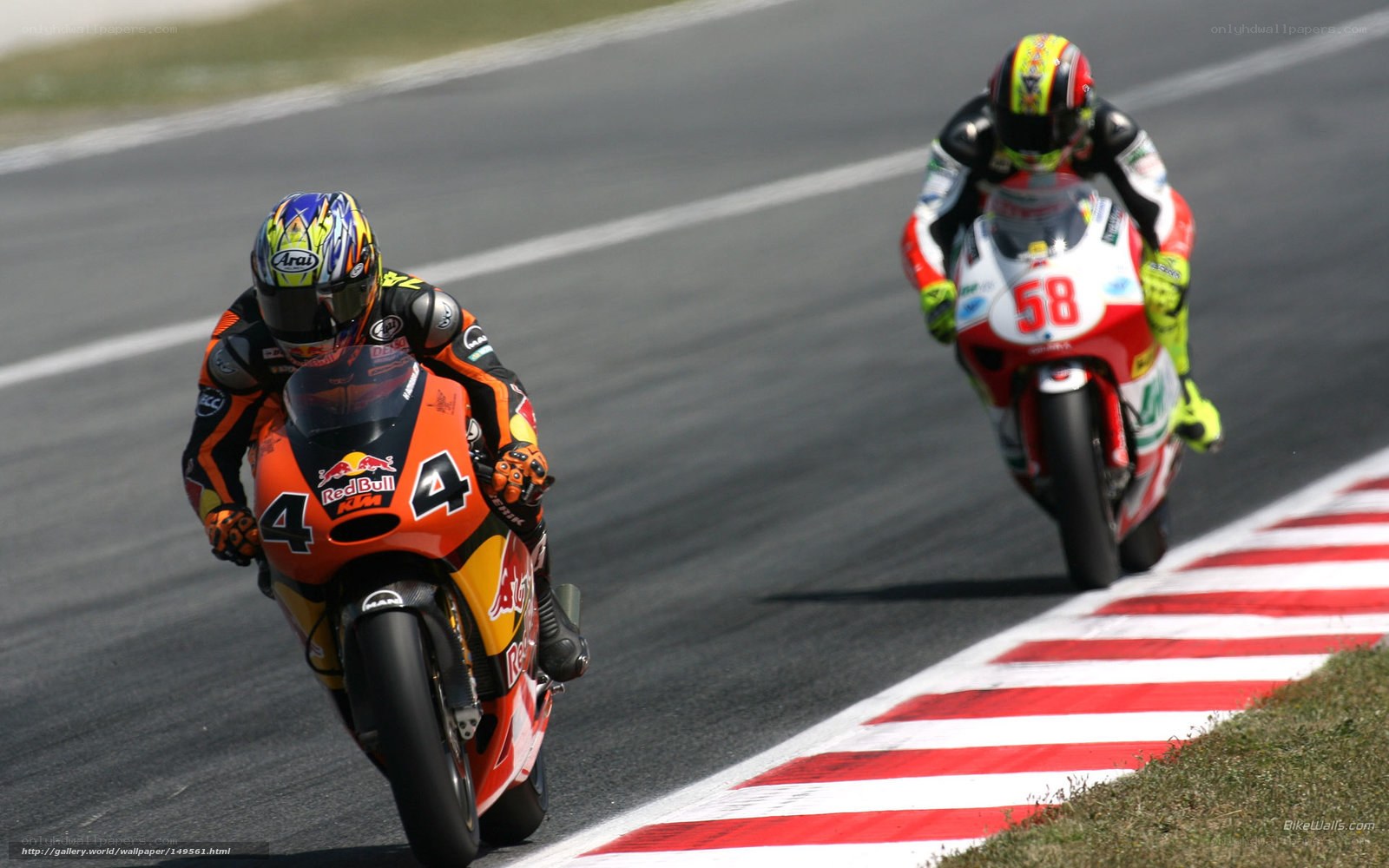 Motorcycle racers on track
