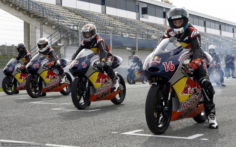 Motorcycle racers on track