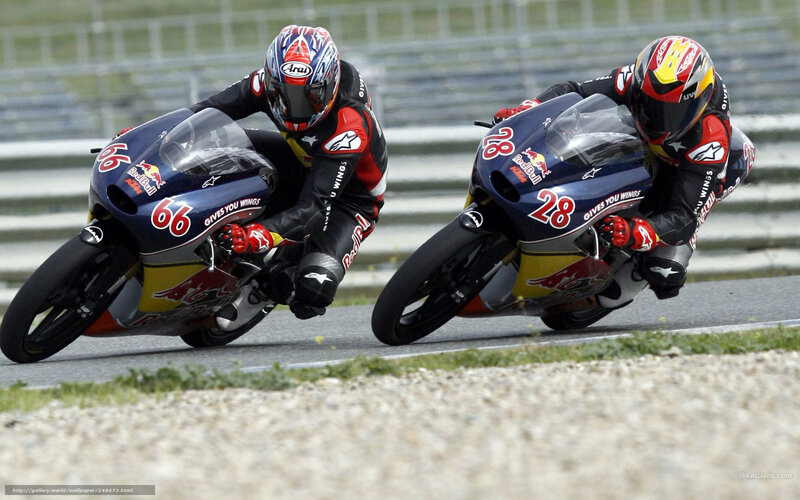 Motorcycle racers on track