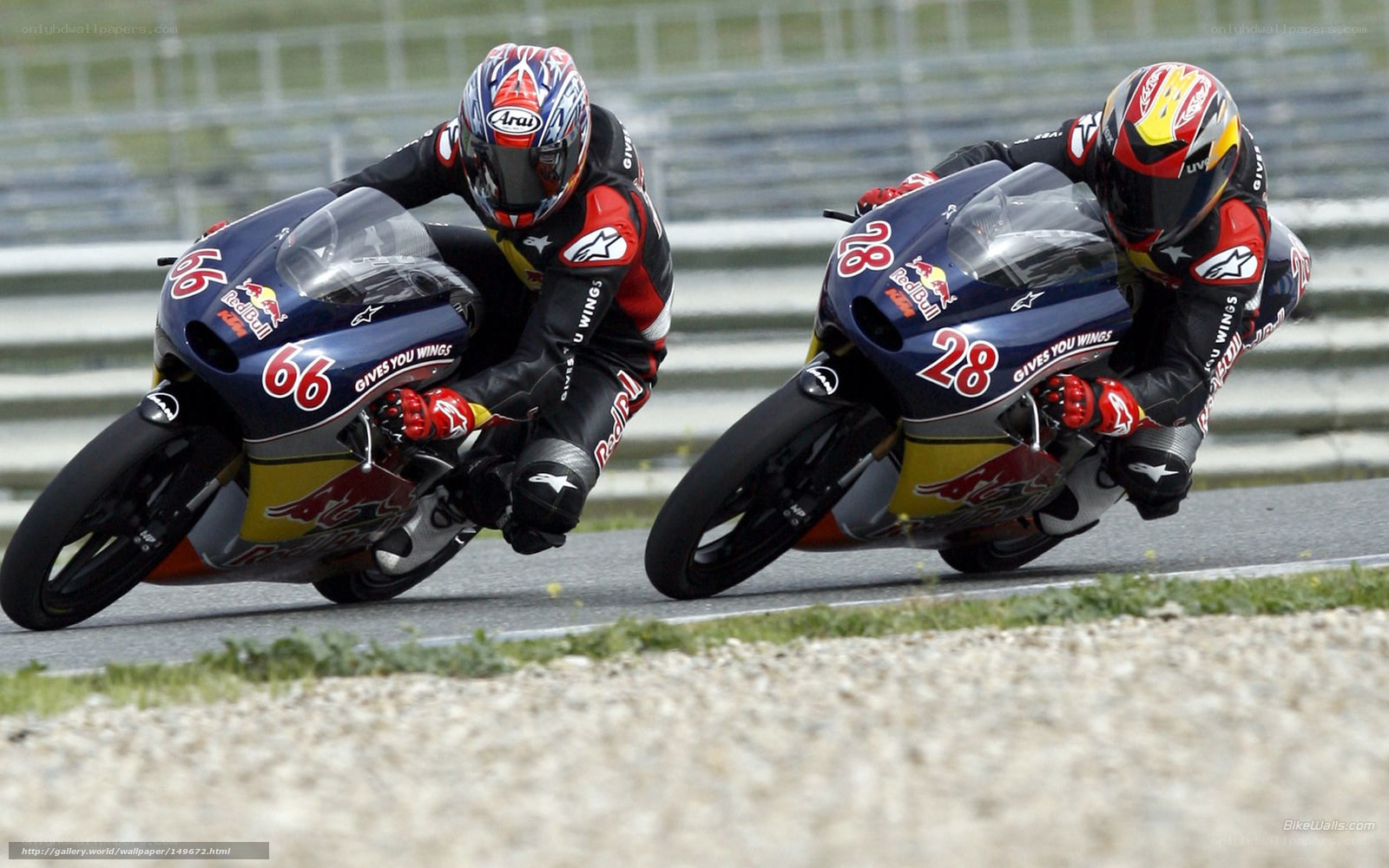Motorcycle racers on track