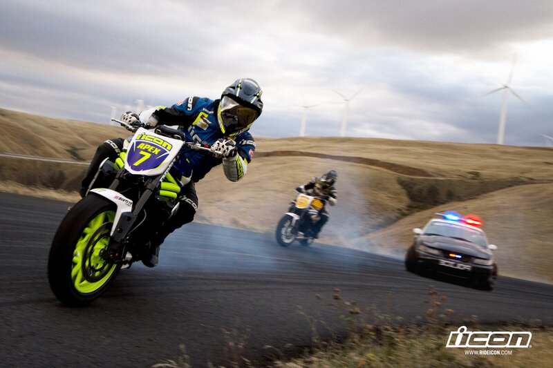 Motorcycle Racers on Track — Black, Dramatic, Afternoon