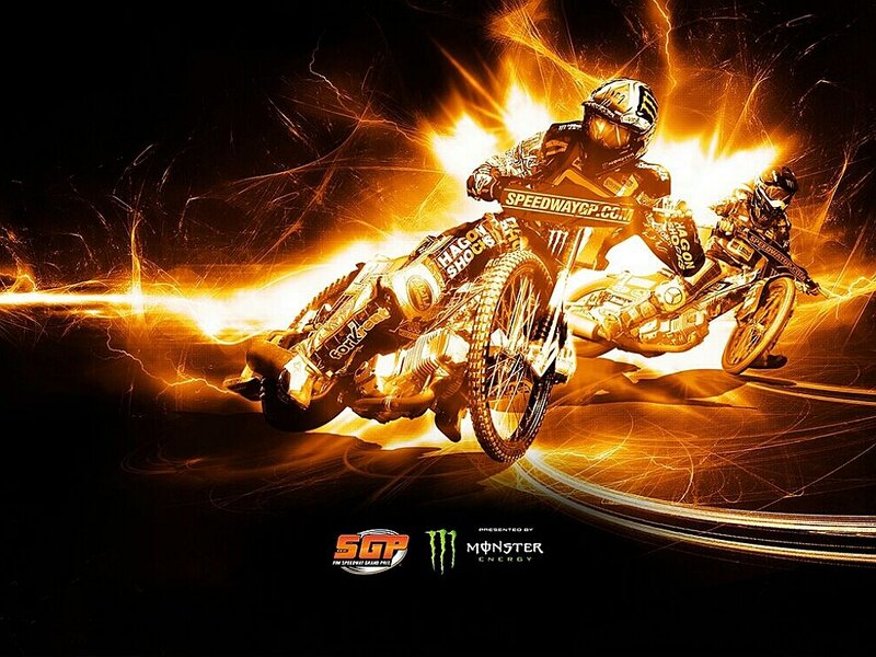 Motorcycle Racers on Track — Black, Dramatic