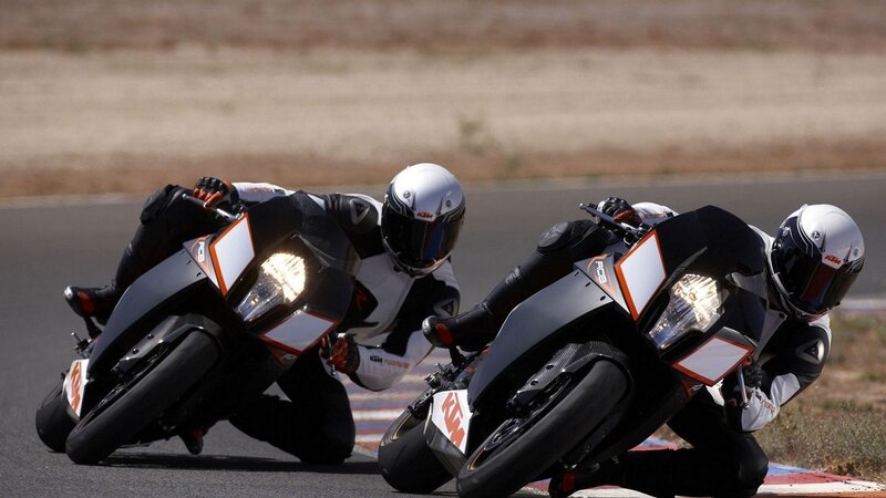 Motorcycle Racers on Track — Black, Dynamic, Afternoon, Photograph, Racing Bikes, Helmets