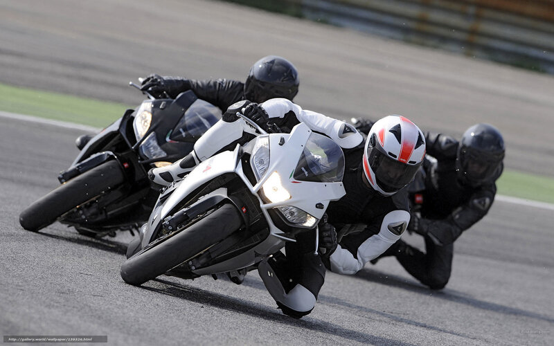 Motorcycle Racers on Track — Black, Dynamic
