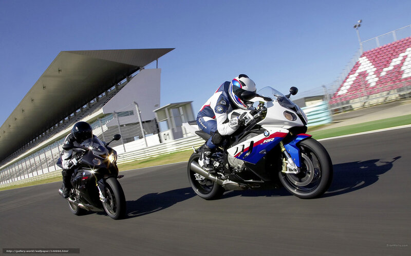 Motorcycle Racers on Track — Blue, Dynamic