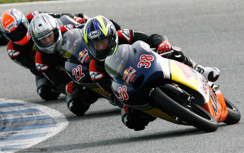 Motorcycle Racers on Track — Blue, Intense