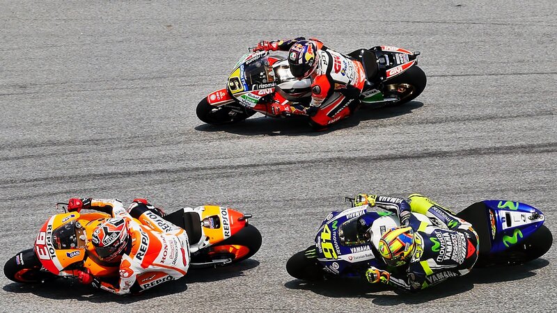 Motorcycle Racers on Track — Gray, Competitive, Afternoon