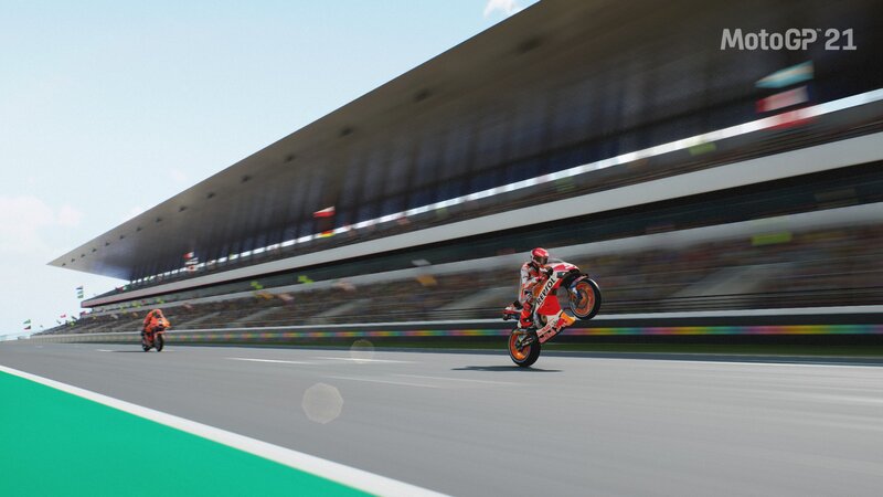 Motorcycle Racers on Track — Gray, Dynamic, Afternoon, 3d Render