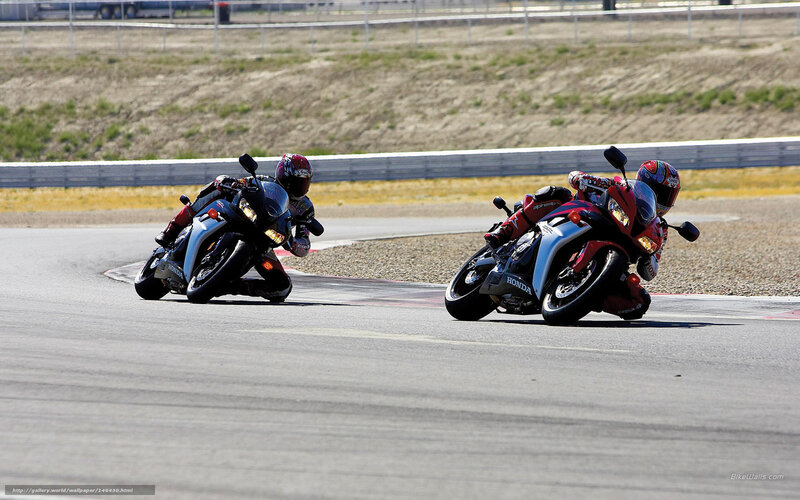 Motorcycle Racers on Track — Gray, Dynamic, Afternoon, Photograph, Motorcycles