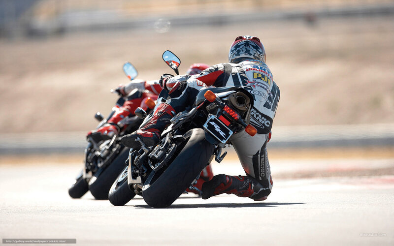 Motorcycle Racers on Track — Gray, Dynamic, Afternoon, Photograph, Racing Suits