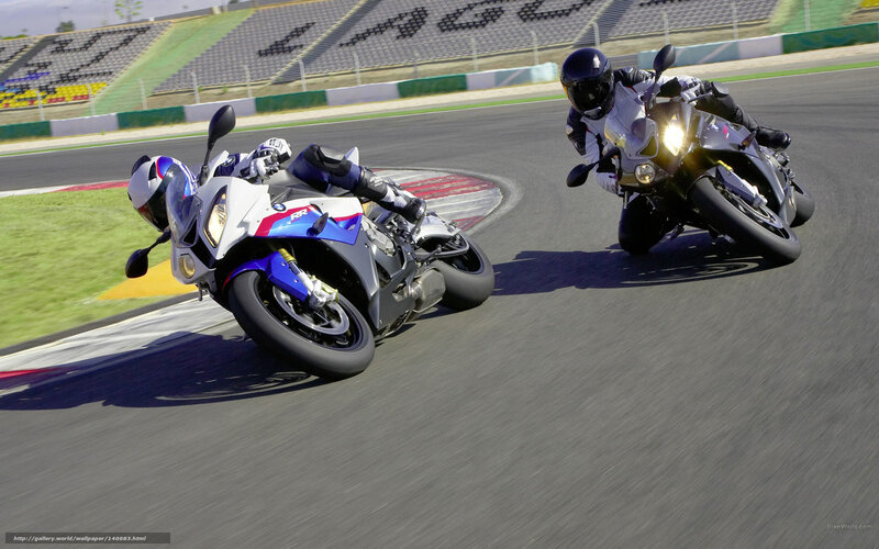 Motorcycle Racers on Track — Gray, Dynamic, Afternoon