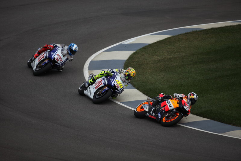Motorcycle Racers on Track — Gray, Intense, Afternoon, Photograph