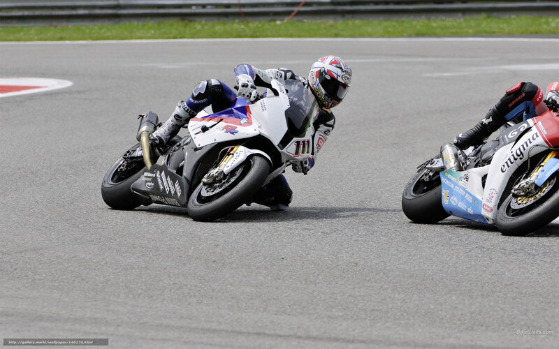 Motorcycle Racers on Track — Gray, Intense