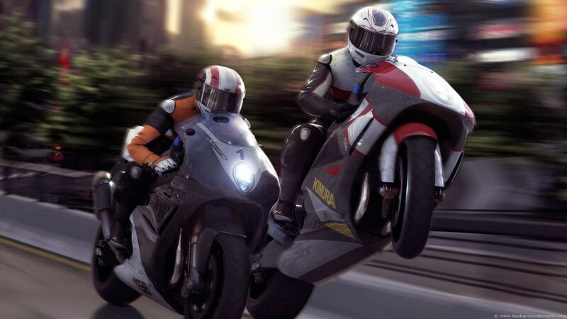 Motorcycle Racers on Track — Gray
