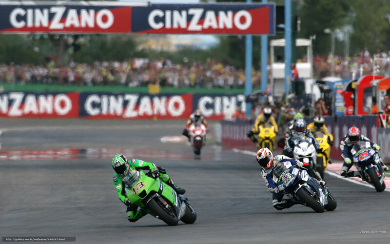 Motorcycle Racers on Track — Green, Competitive, Afternoon, Photograph