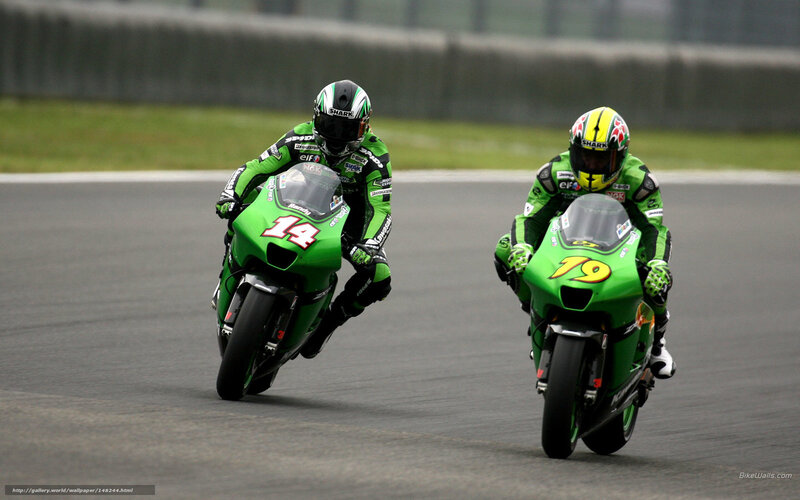 Motorcycle Racers on Track — Green, Competitive, Photograph, Racing Bikes
