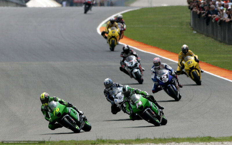 Motorcycle Racers on Track — Green, Dynamic, Afternoon, Photograph, Racetrack