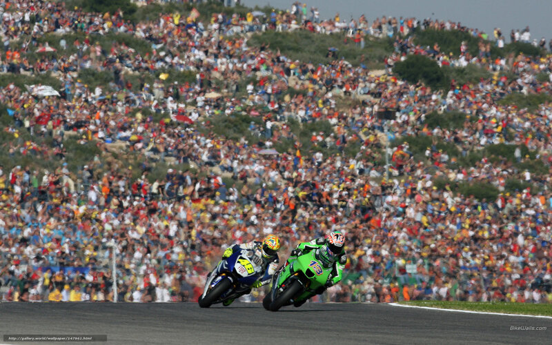 Motorcycle Racers on Track — Green, Dynamic, Afternoon, Photograph