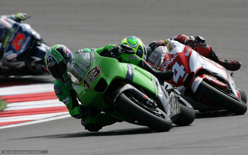 Motorcycle Racers on Track — Green, Intense, Afternoon, Photograph