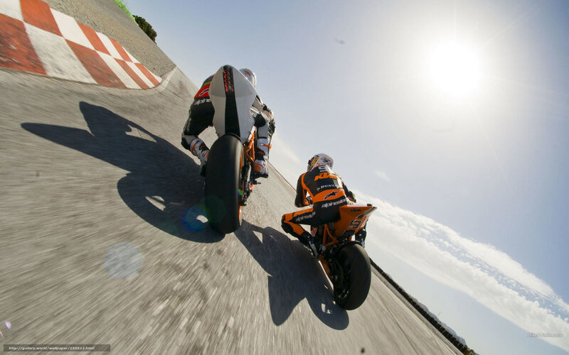 Motorcycle Racers on Track — Orange, Dynamic, Afternoon, Photograph, Racetrack