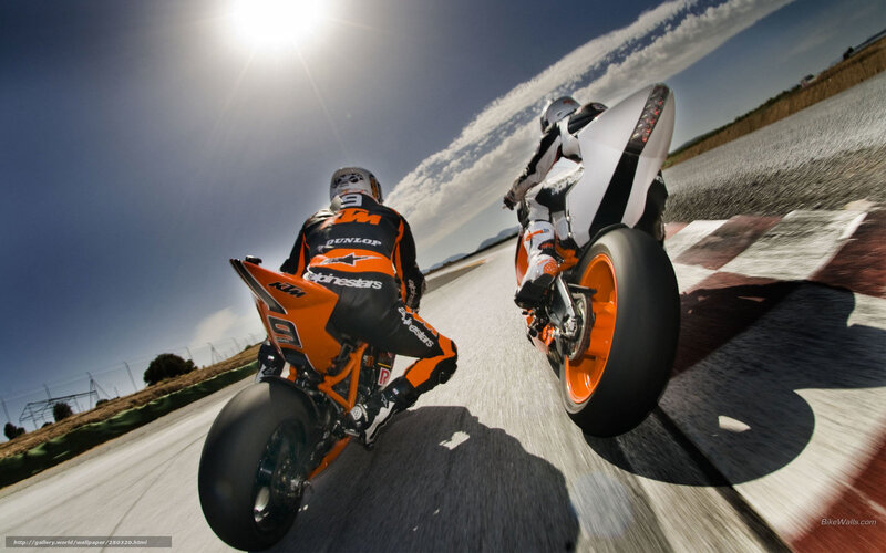 Motorcycle Racers on Track — Orange, Dynamic, Afternoon, Photograph, Racing Bikes