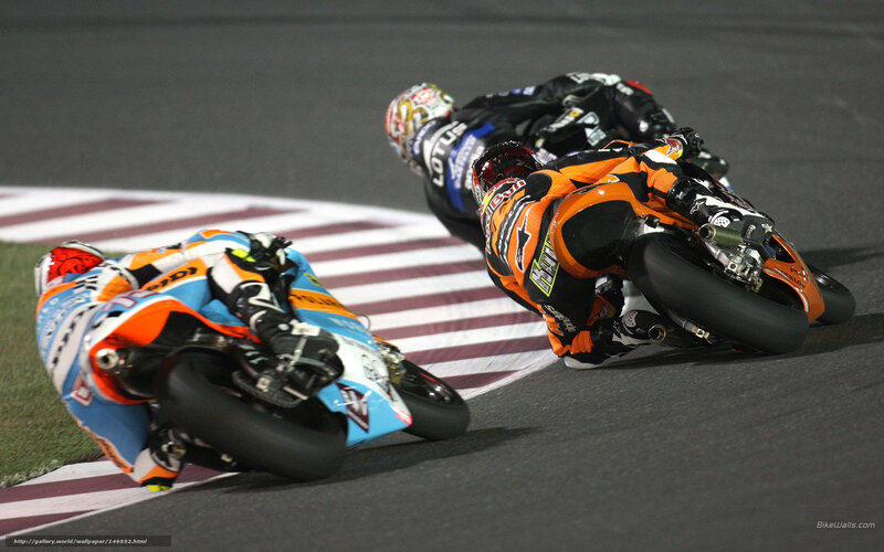 Motorcycle Racers on Track — Orange, Intense
