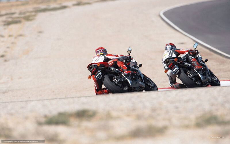 Motorcycle Racers on Track — Red, Dynamic, Afternoon, Photograph, Racing Bikes