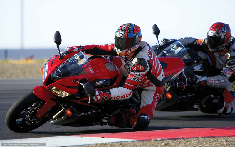 Motorcycle Racers on Track — Red, Dynamic, Afternoon