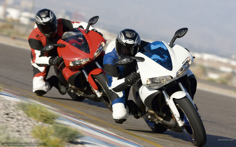 Motorcycle Racers on Track — Red, Dynamic