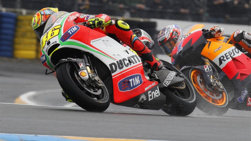 Motorcycle Racers on Track — Red, Intense, Photograph