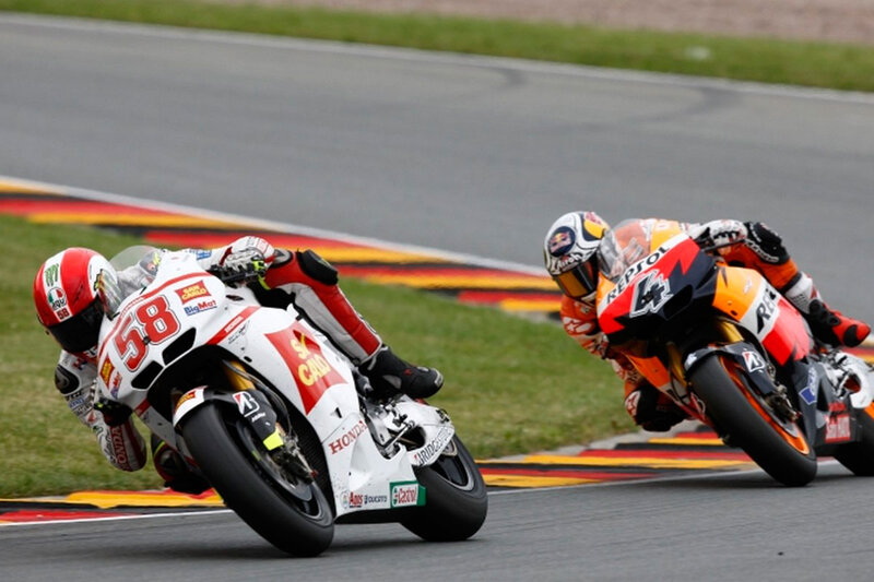 Motorcycle Racers on Track — White, Competitive