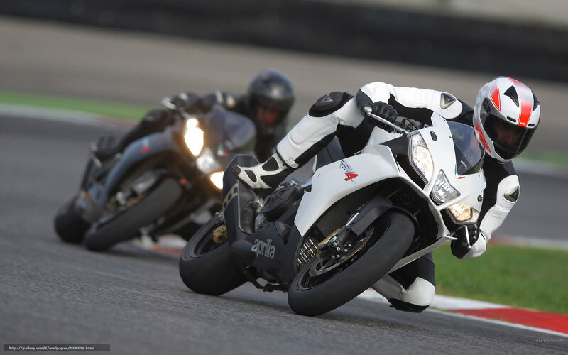 Motorcycle Racers on Track — White, Dynamic, Photograph
