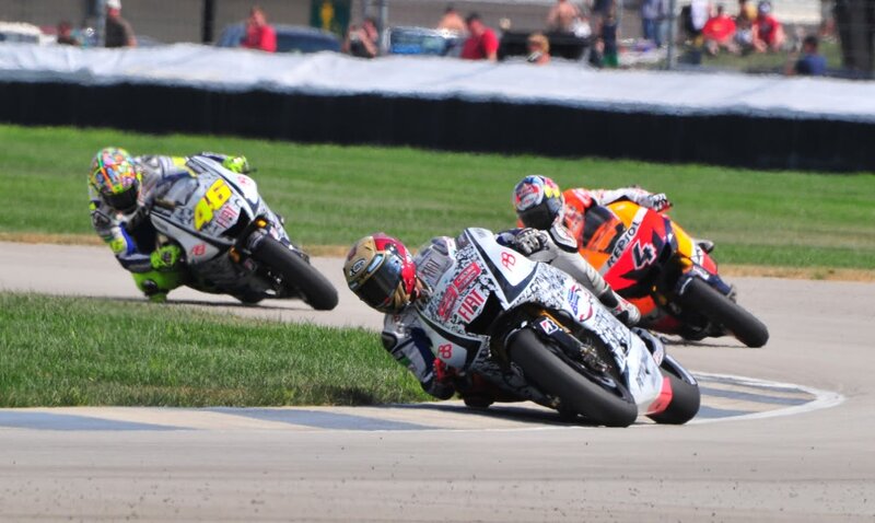 Motorcycle Racers on Track — White, Dynamic