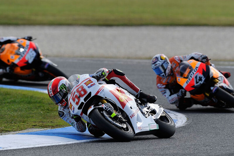 Motorcycle Racers on Track — White, Intense