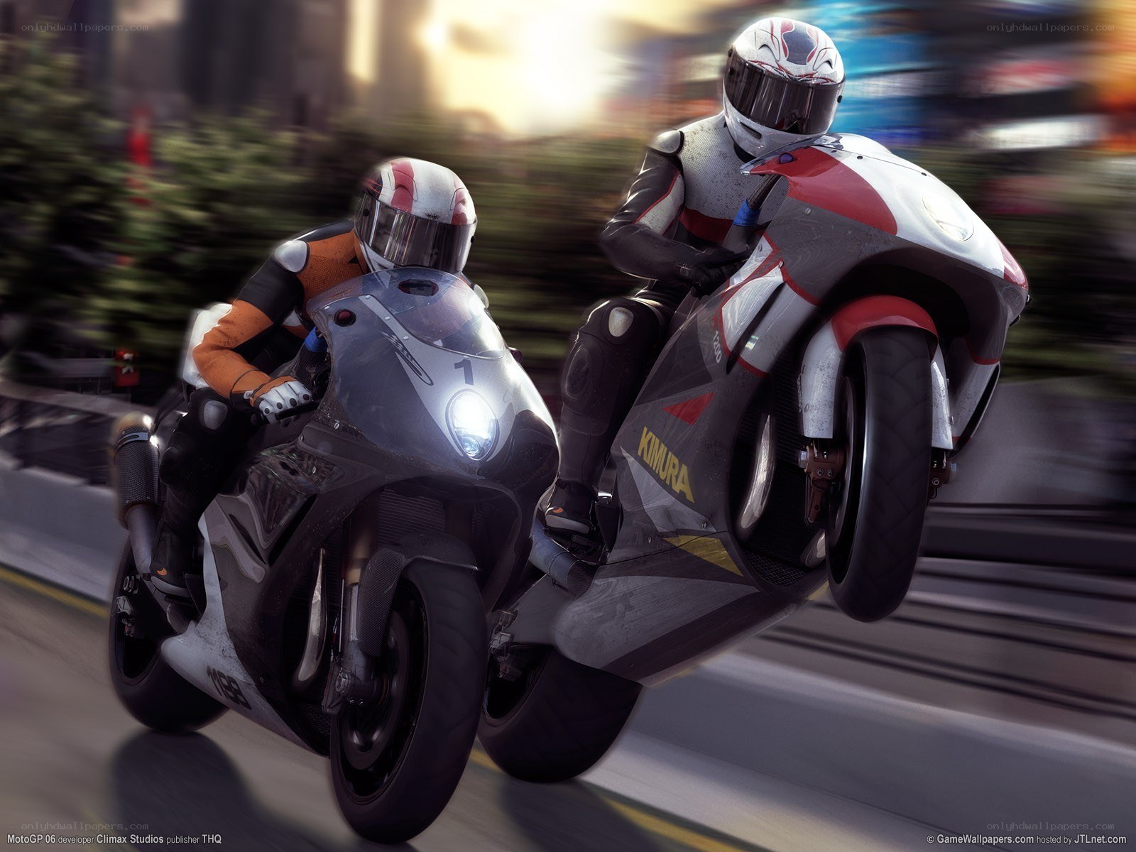 Motorcycle racing action