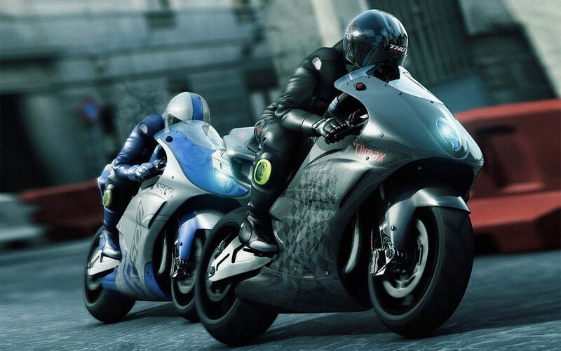 Motorcycle racing action