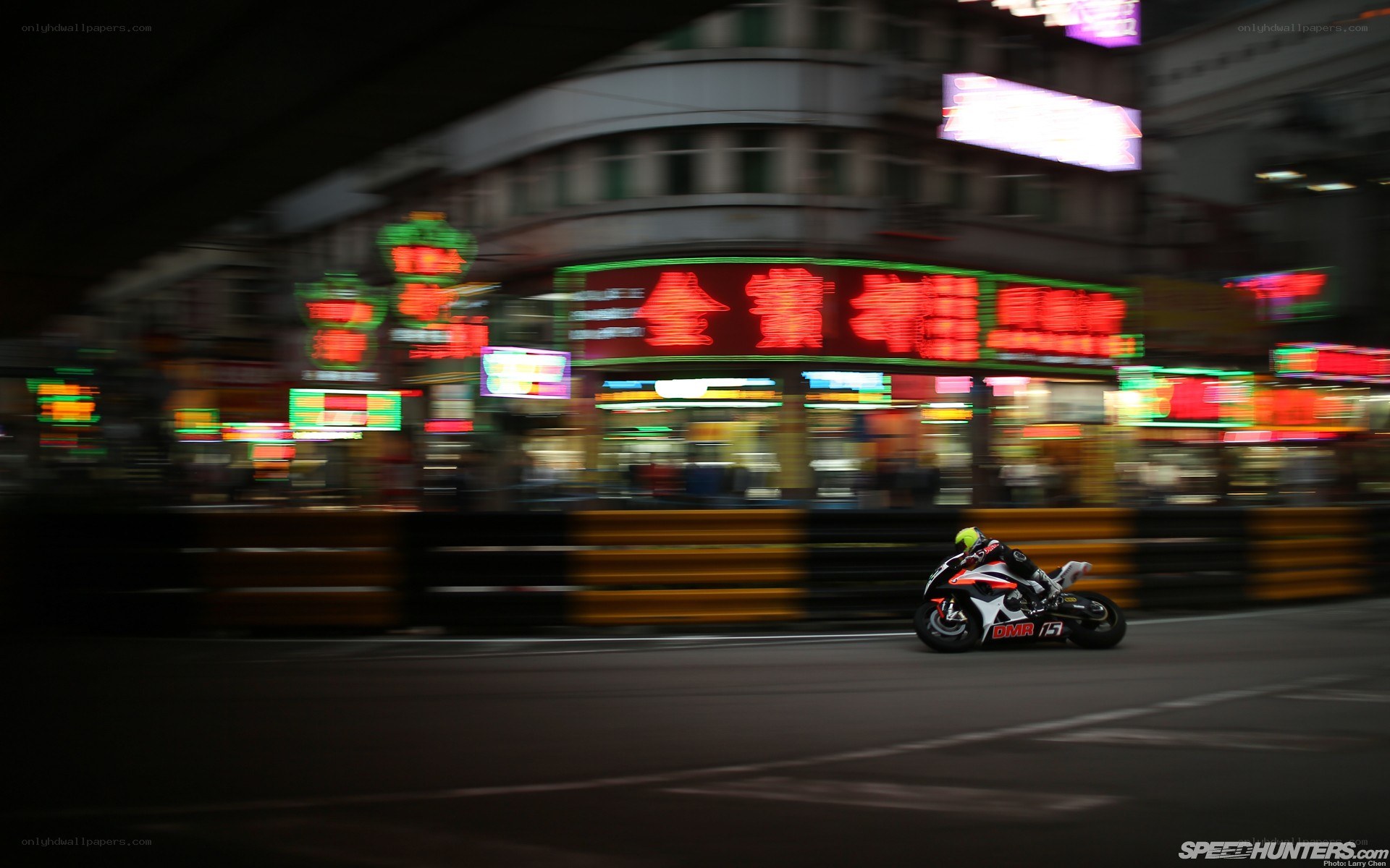 Motorcycle racing at night