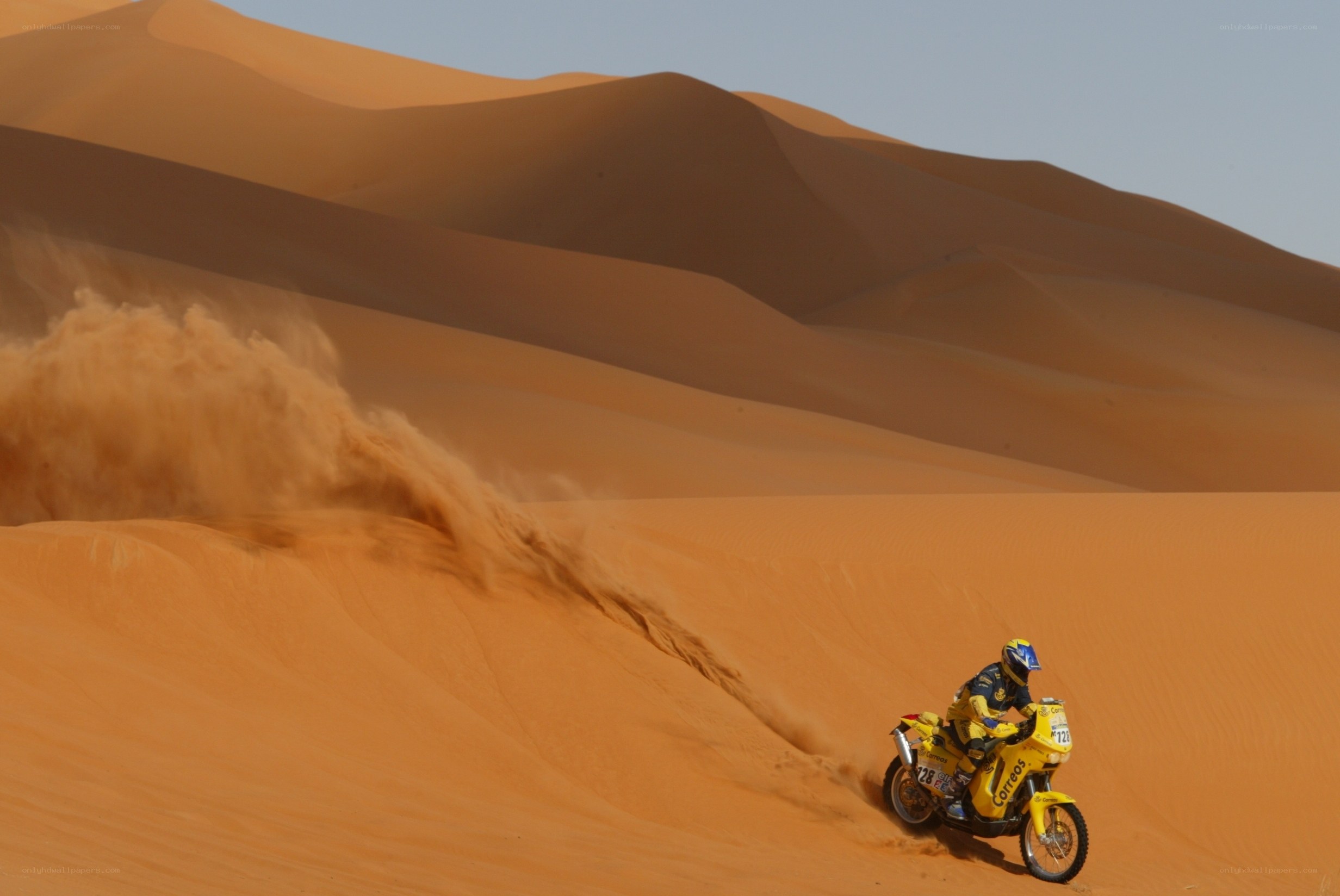 Motorcycle racing in the desert
