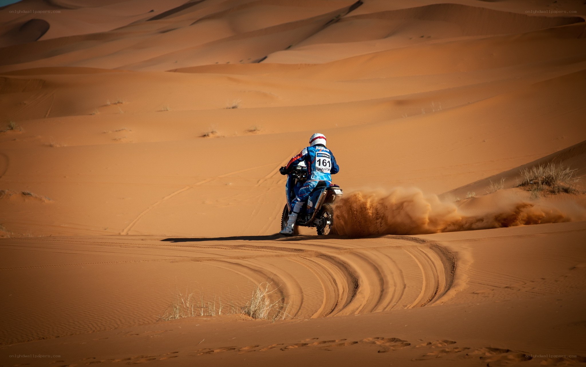 Motorcycle racing in the desert