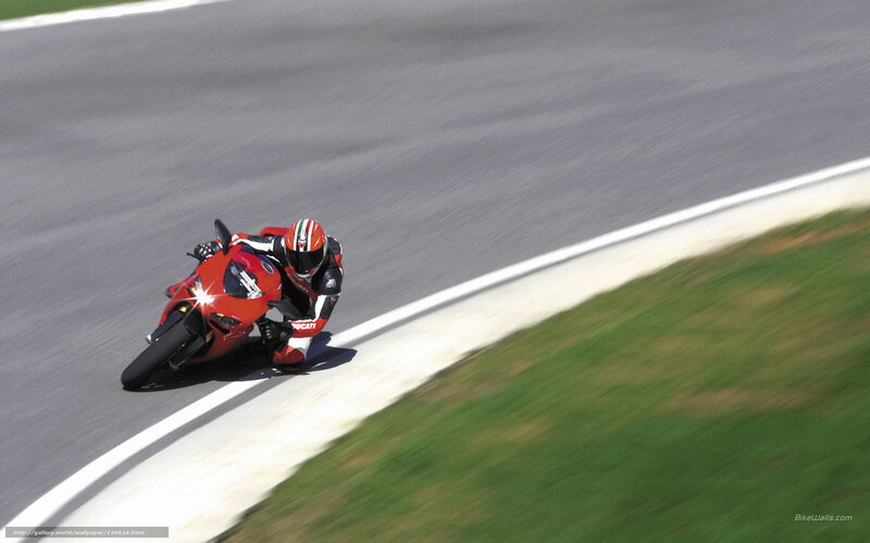 Motorcycle racing on a track