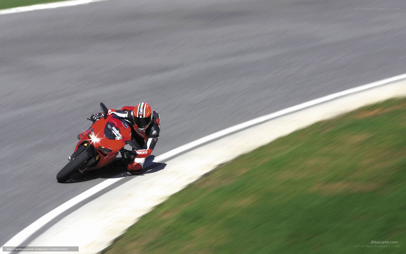Motorcycle racing on a track