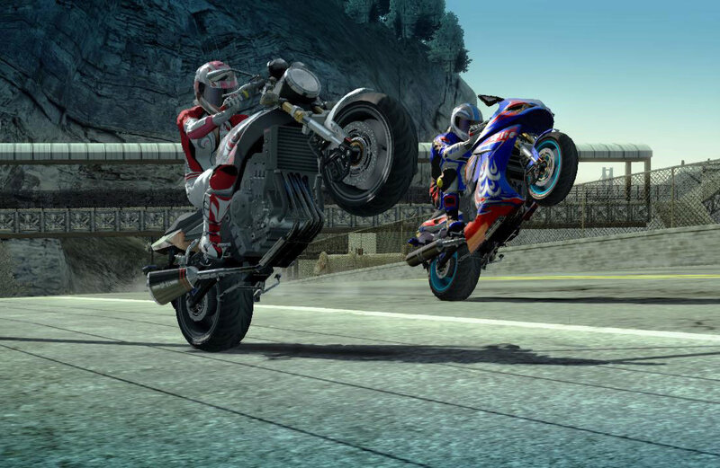 Motorcycle racing stunt