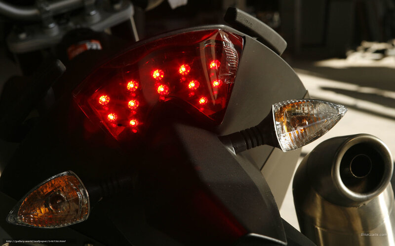 Motorcycle Rear Lights — Black, Dramatic, Afternoon