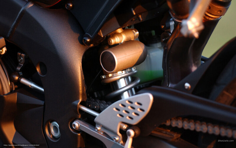 Motorcycle Rear Suspension — Black, Dramatic