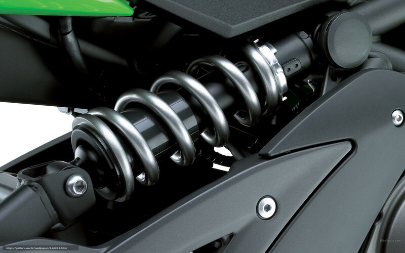 Motorcycle Rear Suspension — Black, Technical, Photograph, Spring