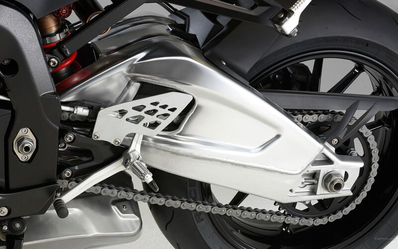 motorcycle rear suspension detail