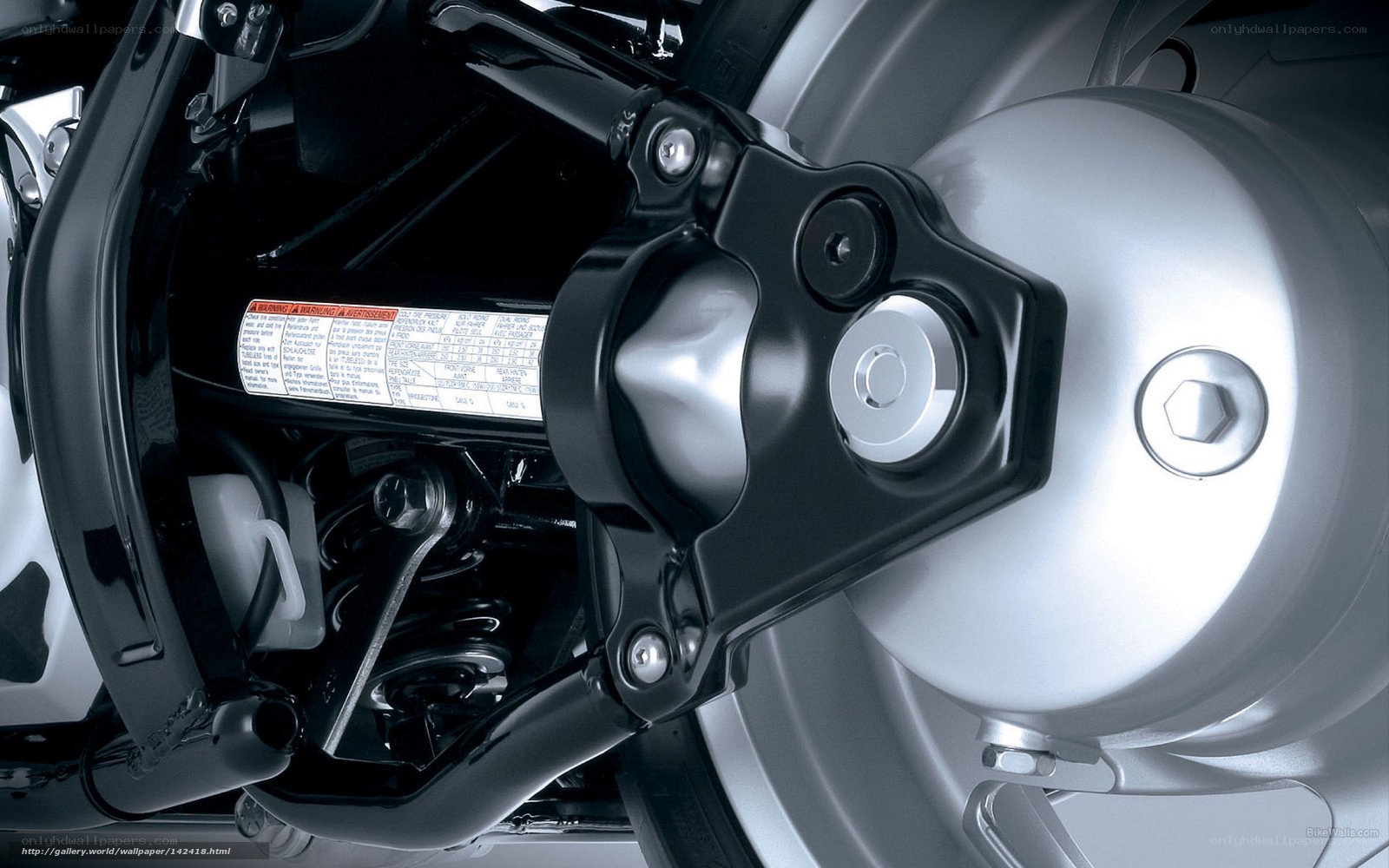 motorcycle rear suspension detail